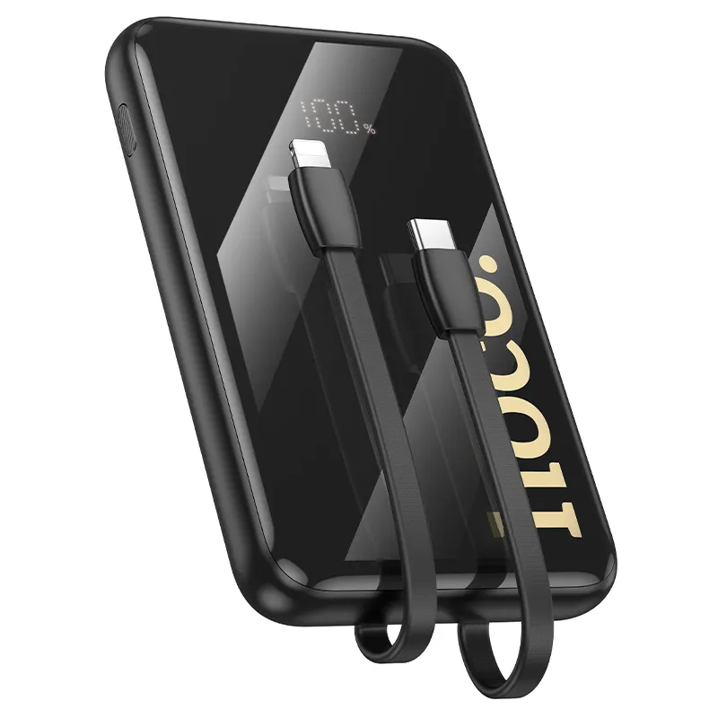 Powerbank Hoco 10000 mAh QC PD 22,5W with built-in cables USB C + Lightning Q37 black