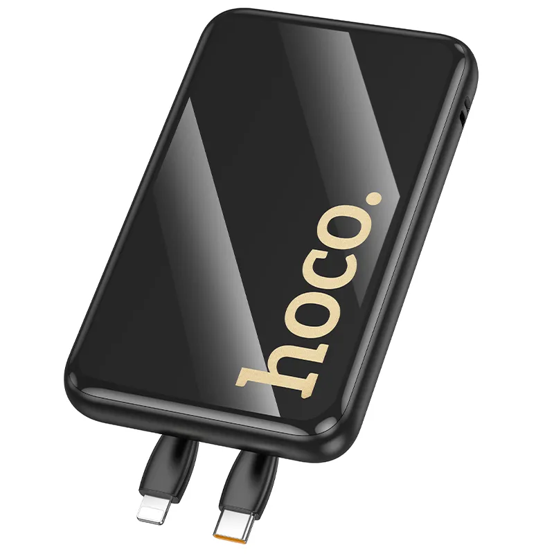 Powerbank Hoco 10000 mAh QC PD 22,5W with built-in cables USB C + Lightning Q37 black