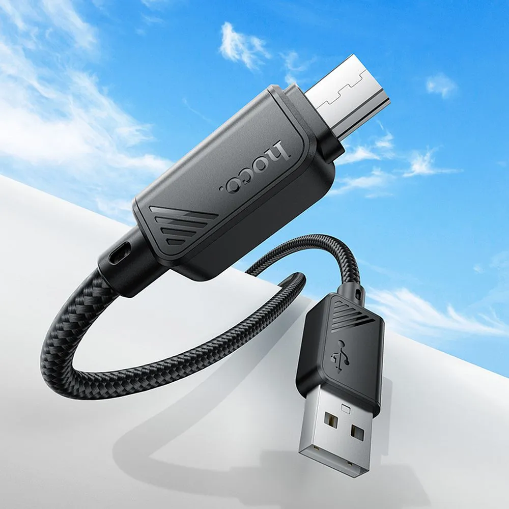 Cable USB A to Micro USB Hoco 2,4A 1 m X113 black