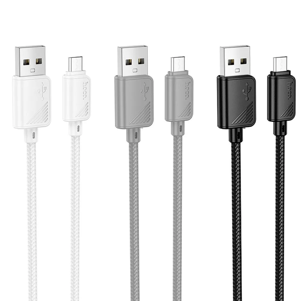 Cable USB A to Micro USB Hoco 2,4A 1 m X113 white