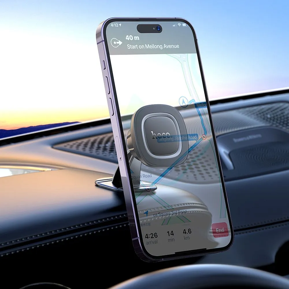 Magnetic car phone holder Hoco dashboard H73 black and gray