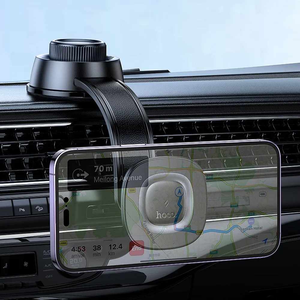 Wireless phone car holder Hoco 15W dashboard HW31 black