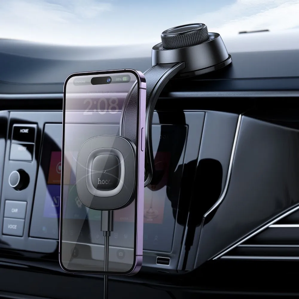 Wireless phone car holder Hoco 15W dashboard HW31 black