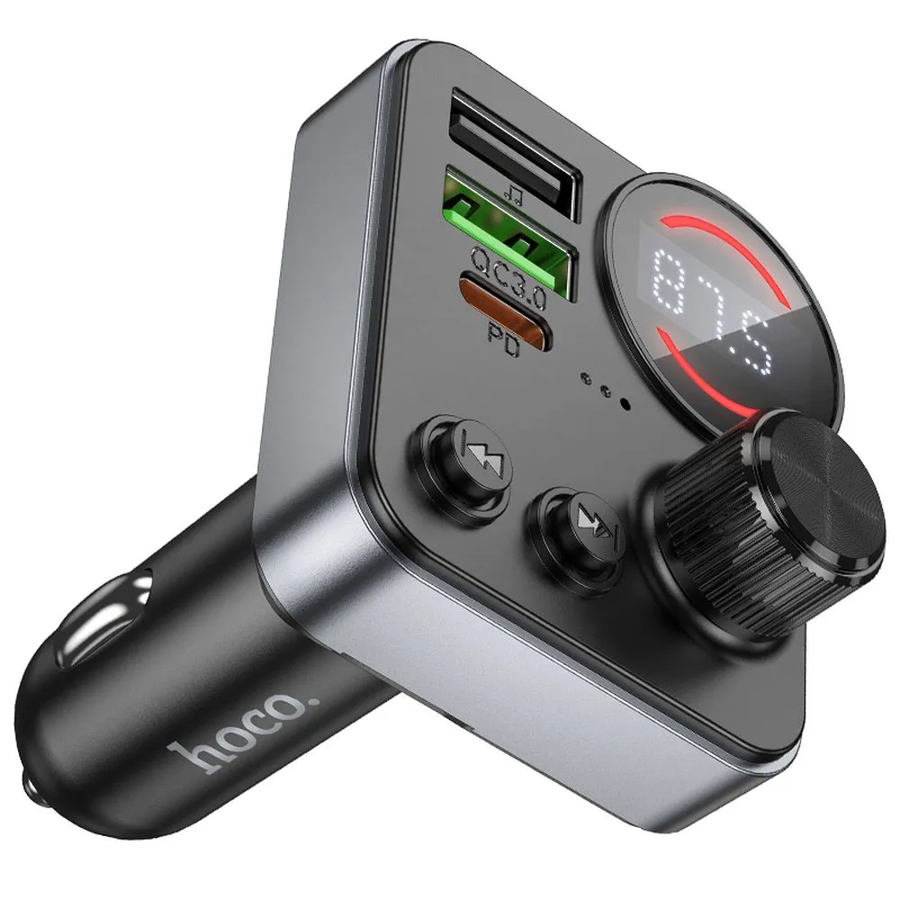 Car transmitter bluetooth Hoco 2 x USB A + USB C QC3.0 PD 48W E86 black
