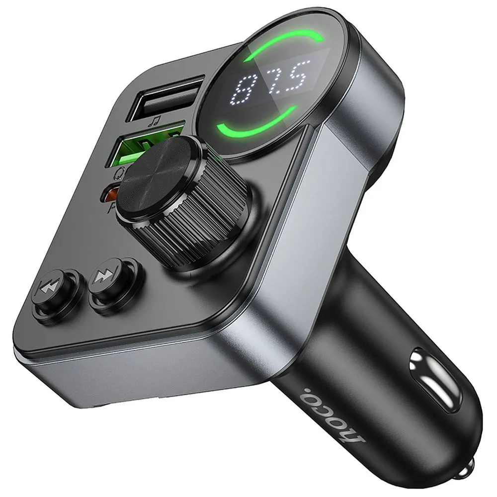 Car transmitter bluetooth Hoco 2 x USB A + USB C QC3.0 PD 48W E86 black
