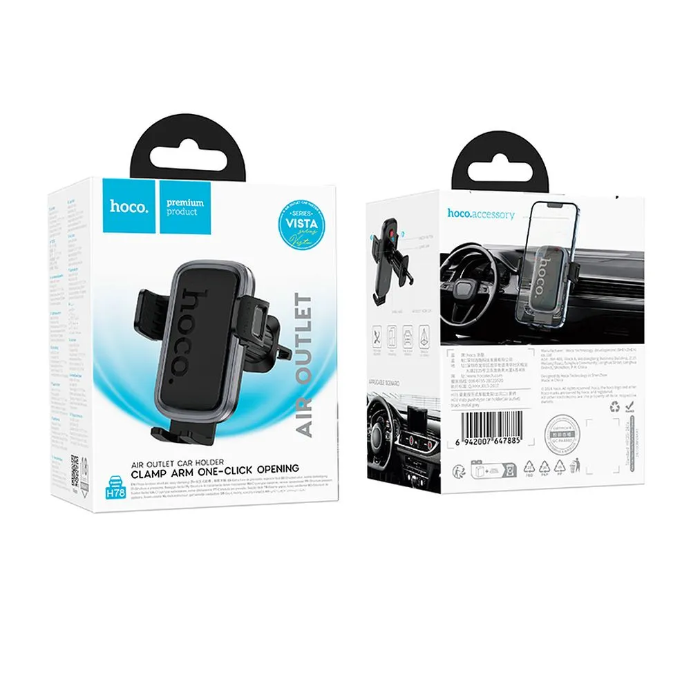 Car phone holder Hoco air vent H78 black and gray