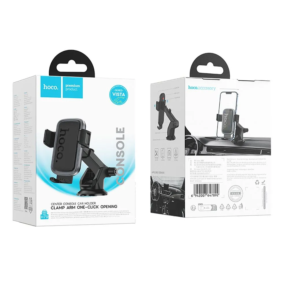 Car phone holder Hoco windshield / dashboard H79 black and gray