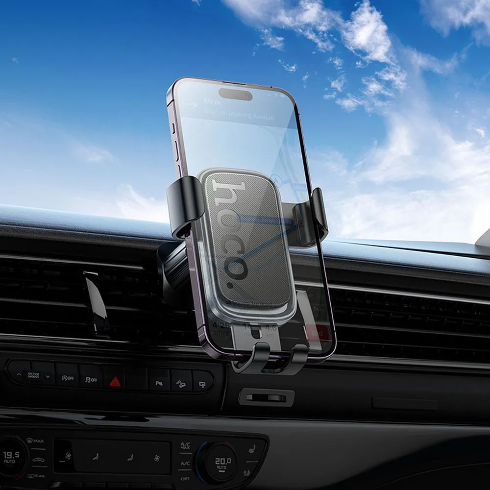 Gravity car phone holder Hoco air vent H80 black and gray