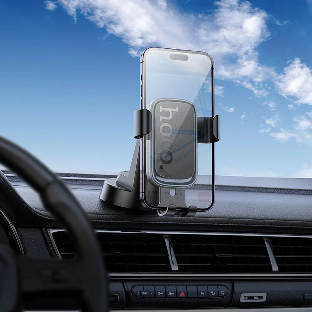 Gravity car phone holder Hoco dashboard H81 black and gray