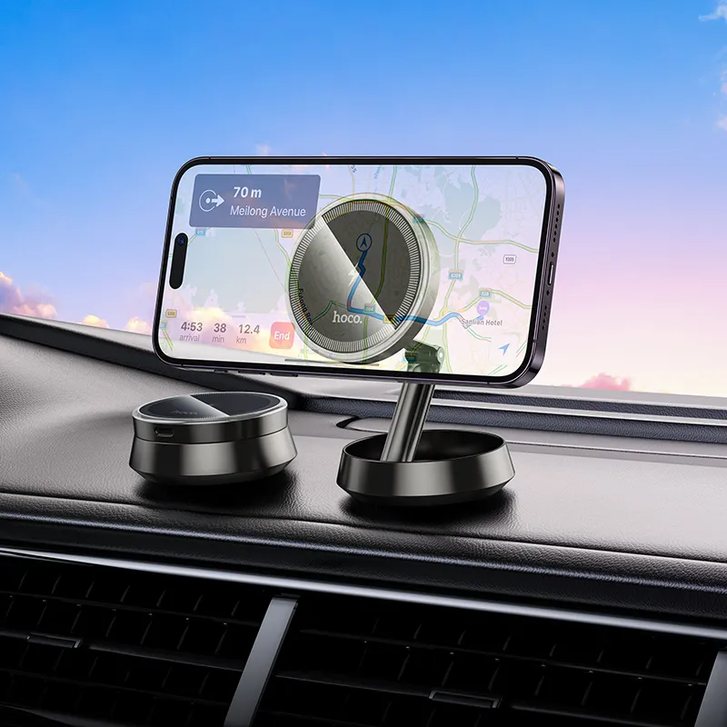 Wireless car phone holder kompatibel mit Magsafe Hoco 15W dashboard HW33 gray