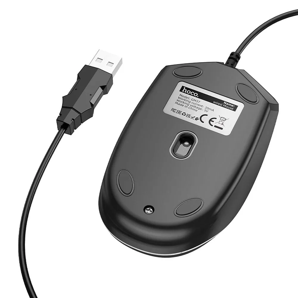 Wire gaming mouse Hoco USB A 2400 dpi GM37 black