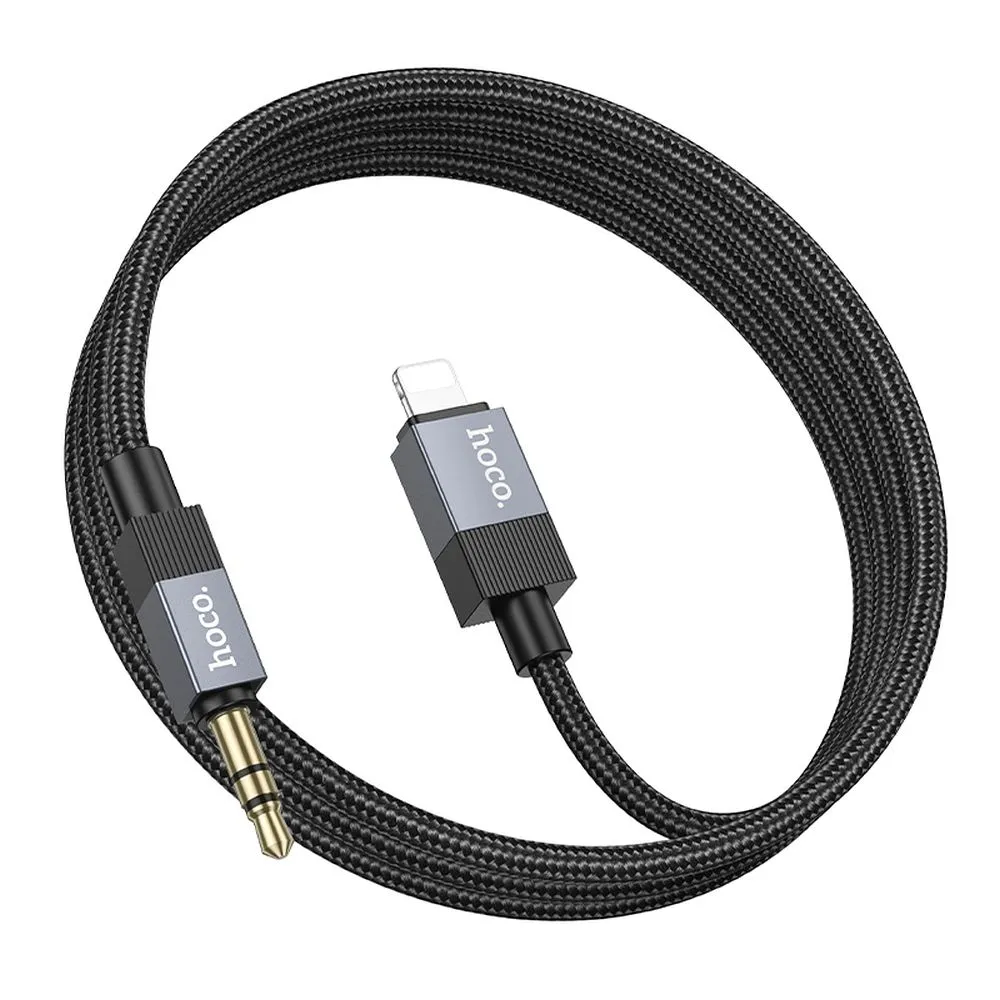Cable AUX Jack 3,5 mm (male) to Lightning (male) Hoco 1 m UPA32A black