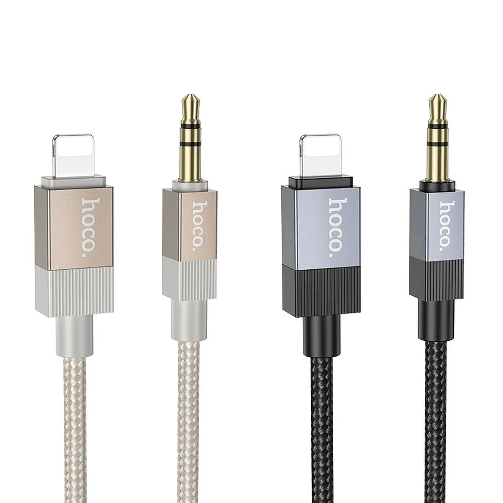 Cable AUX Jack 3,5 mm (male) to Lightning (male) Hoco 1 m UPA32A black