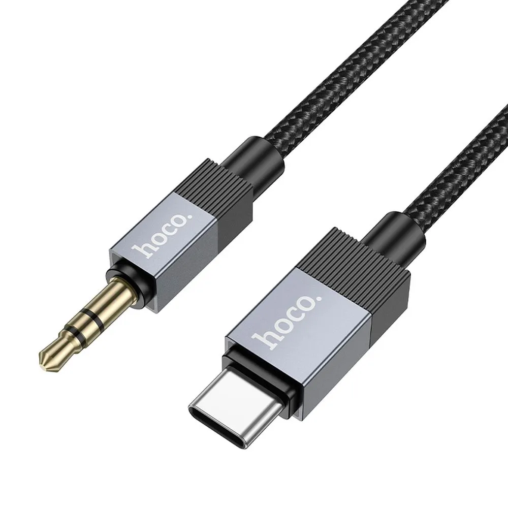 Cable AUX Jack 3,5 mm (male) to USB C (male) Hoco 1 m UPA32B black