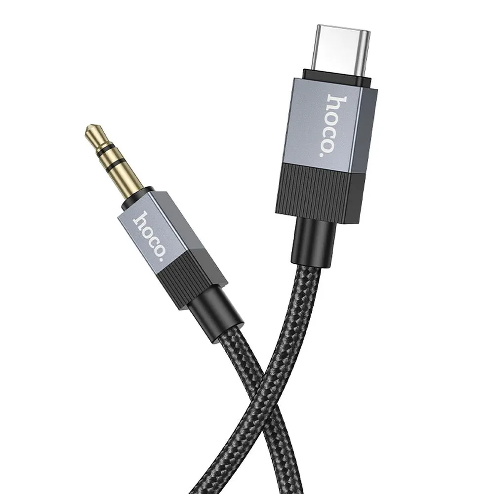 Cable AUX Jack 3,5 mm (male) to USB C (male) Hoco 1 m UPA32B black