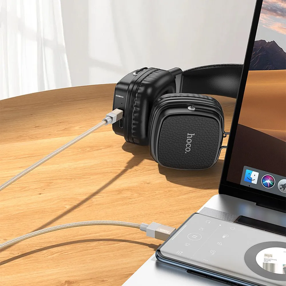 Cable AUX Jack 3,5 mm (male) to USB C (male) Hoco 1 m UPA32B black