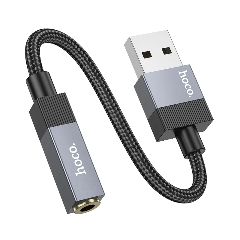 Adapter AUX USB A (male) to Jack 3,5 mm (female) Hoco UPA32D black