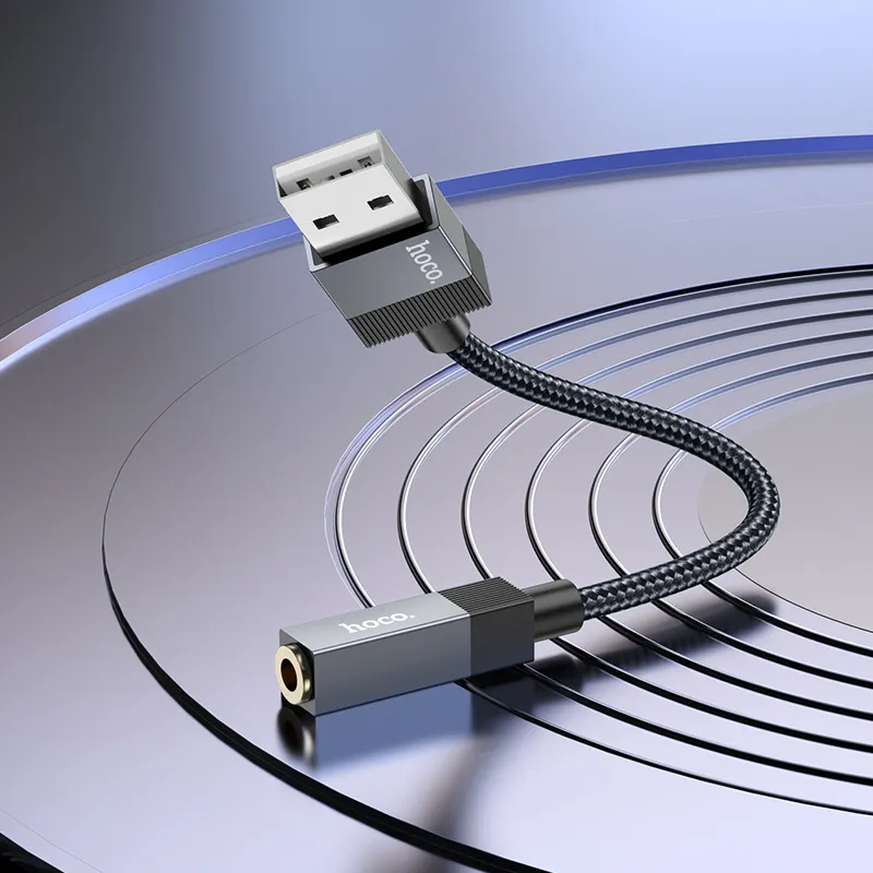 Adapter AUX USB A (male) to Jack 3,5 mm (female) Hoco UPA32D black