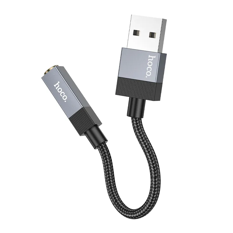 Adapter AUX USB A (male) to Jack 3,5 mm (female) Hoco UPA32D black