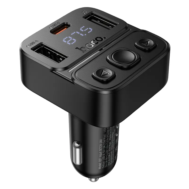 Car transmitter bluetooth Hoco USB A + USB C QC PD 35W E87 black