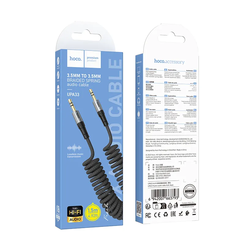 Cable AUX Jack 3,5 mm to Jack 3,5 mm Hoco 1,5 m UPA33 black