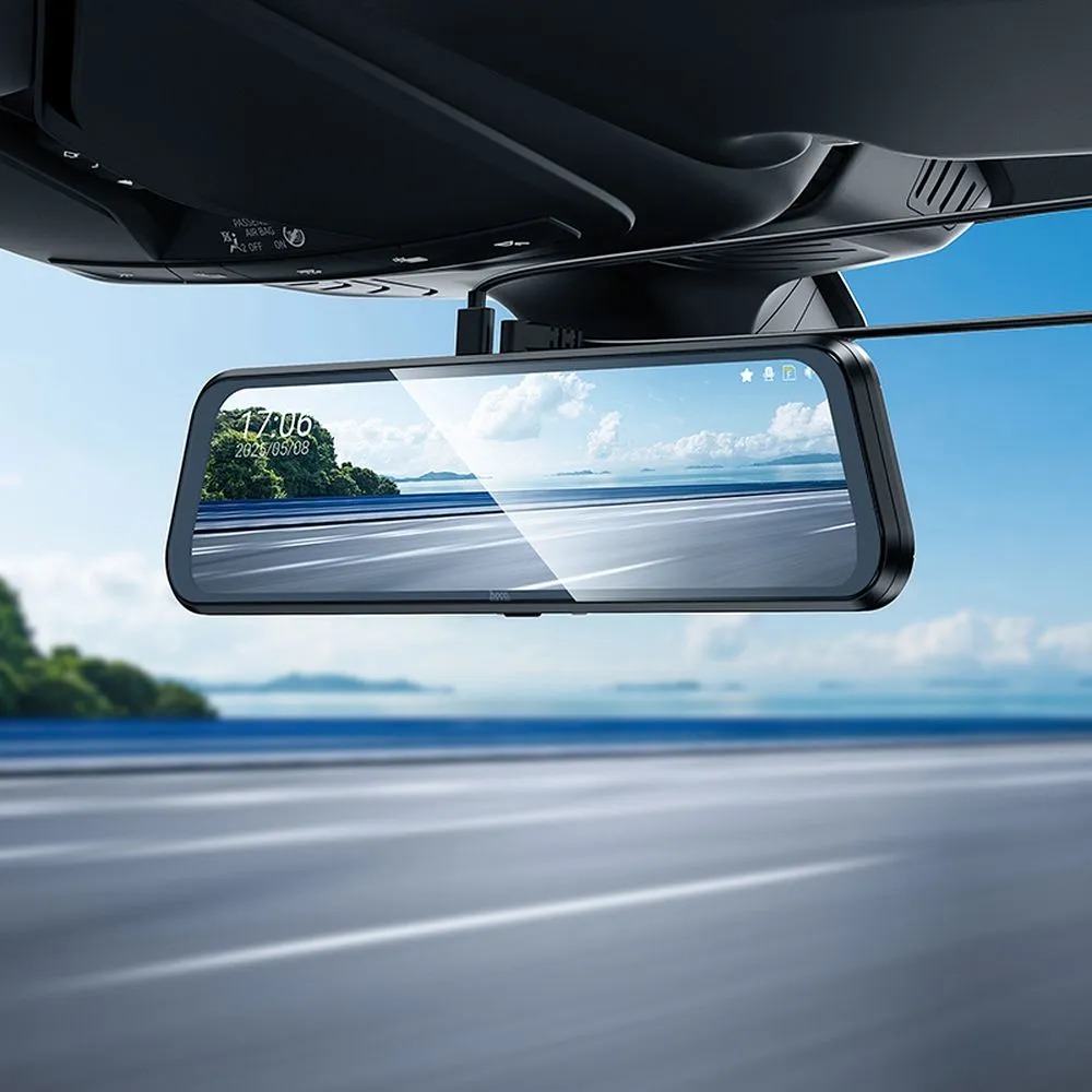 Dashcam passend für rearview mirror with a display 9,66" 1080p/30fps + rear camera 720p/30fps Hoco DV16 black