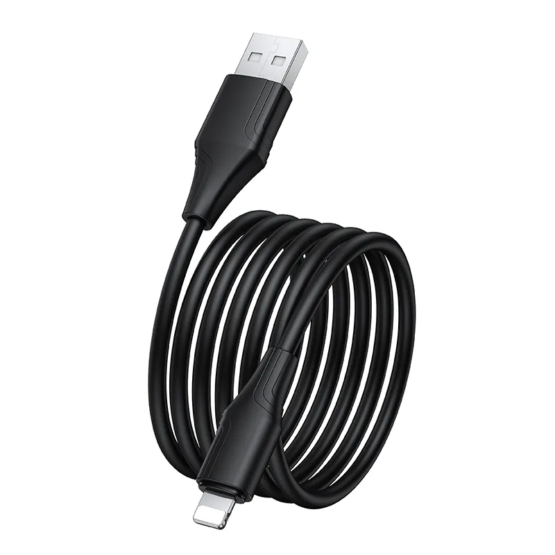 Silicone Cable USB A to Lightning Hoco 2,4A 1 m X124 black