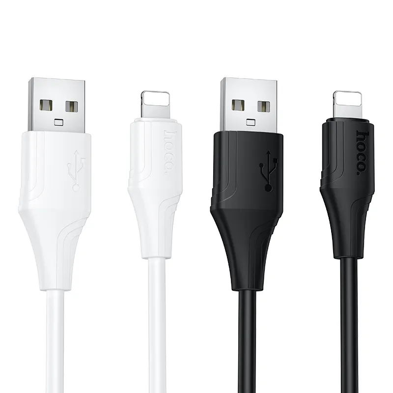 Silicone Cable USB A to Lightning Hoco 2,4A 1 m X124 black