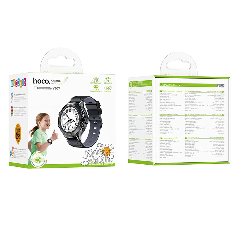 Smartwatch passend für kids Hoco 1,28" 4G GPS with call function Y107 black
