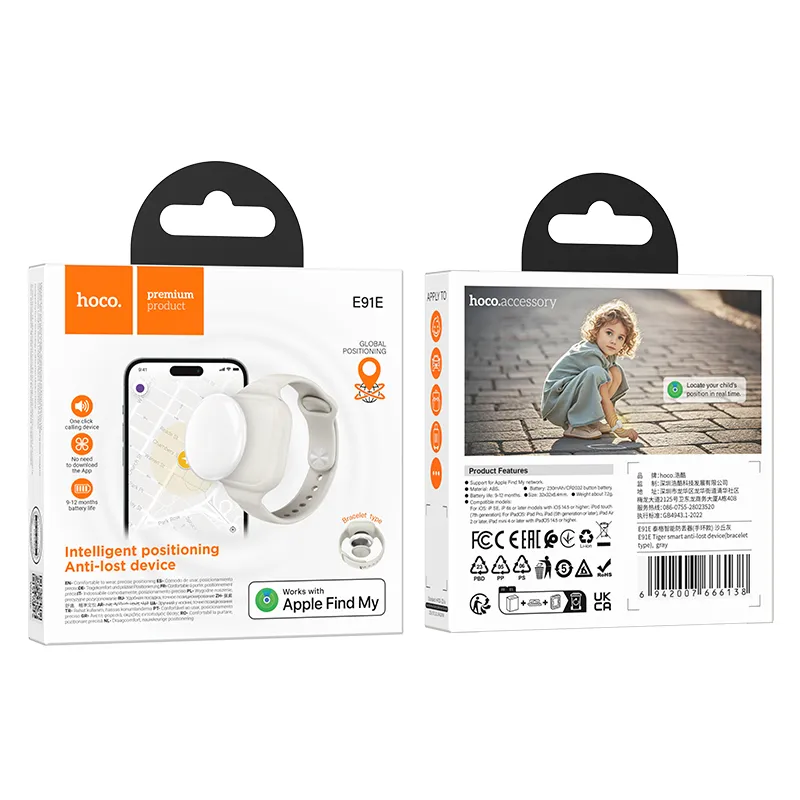 Locator kompatibel mit Apple Find My Hoco E91E bracelet type gray