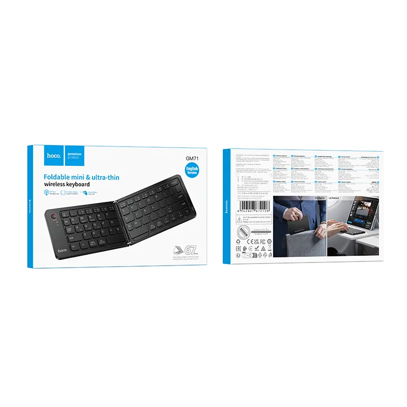 Wireless keyboard folded QWERTY Hoco GM71 black