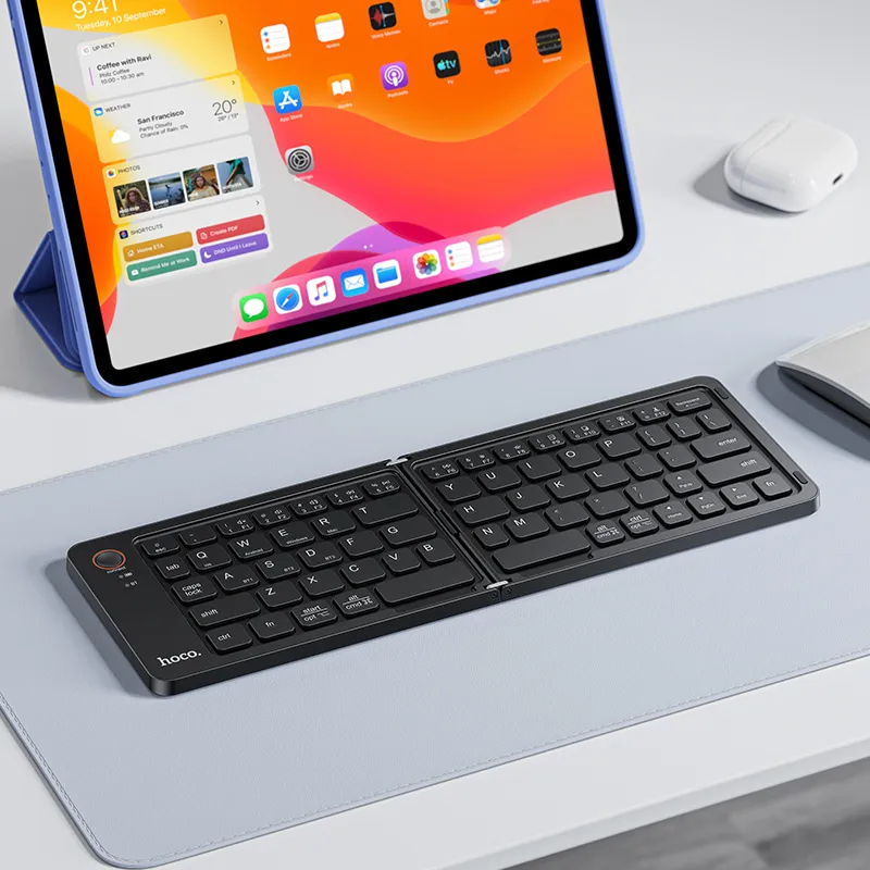 Wireless keyboard folded QWERTY Hoco GM71 black
