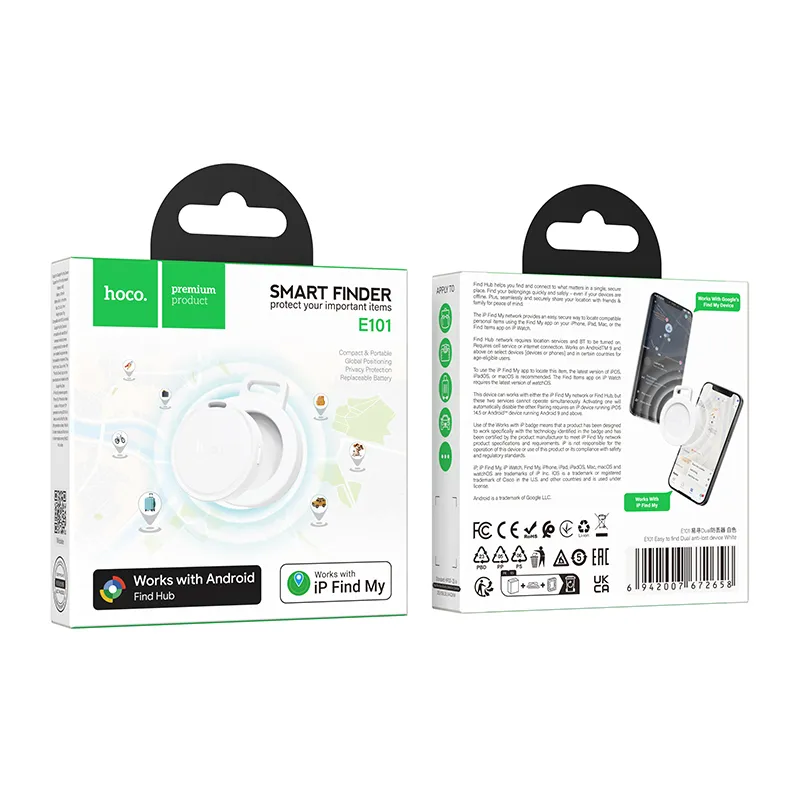 Locator kompatibel mit Apple Find My and Google Find My Device Hoco E101 white