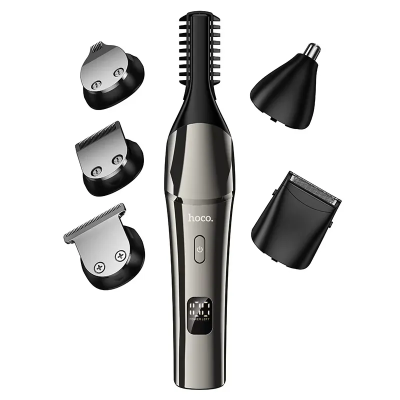 Hair clipper set Hoco HP26 metal gray