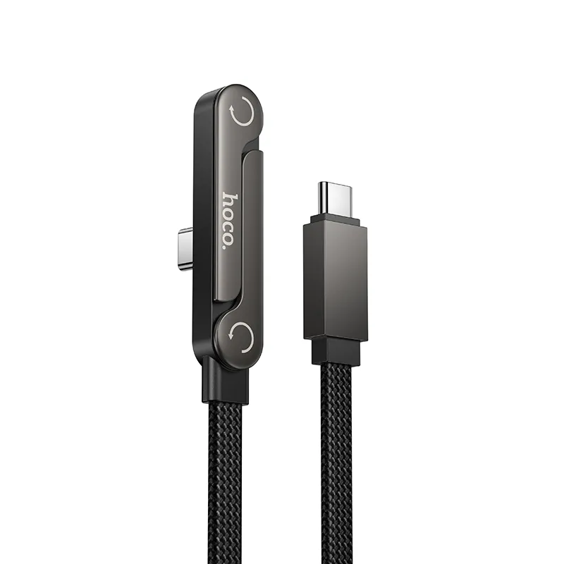 Cable with bracket USB C to USB C PD 60W Hoco 1,2 m U150 Exquisite black