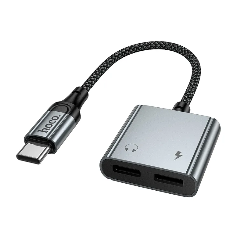 Adapter AUX USB C to 2x USB C max 10W Hoco UPA34A UPA34A gray