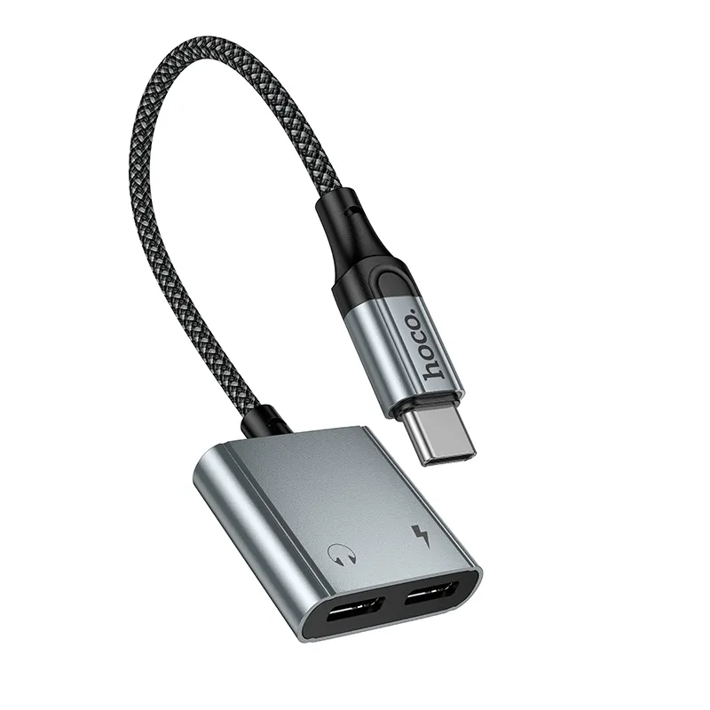 Adapter AUX USB C to 2x USB C max 10W Hoco UPA34A UPA34A gray