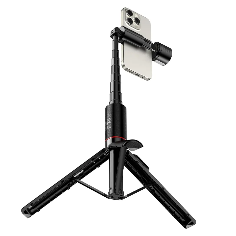 Selfie stick tripod with remote control + LED light Hoco K34 black