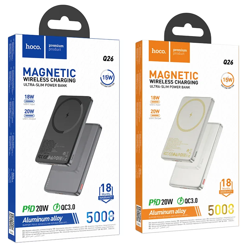 Powerbank kompatibel mit MagSafe Hoco 5000 mAh QC PD 2A 20W Q26 orange
