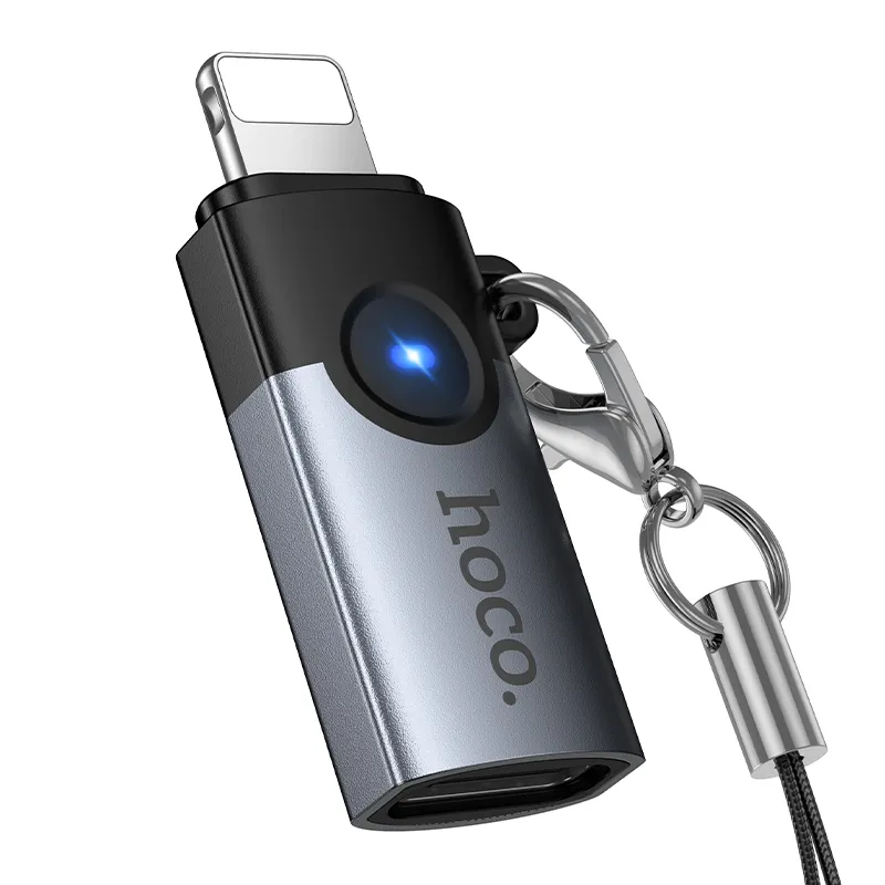 Adapter OTG Lightning to USB C Hoco 2A UA46A gray