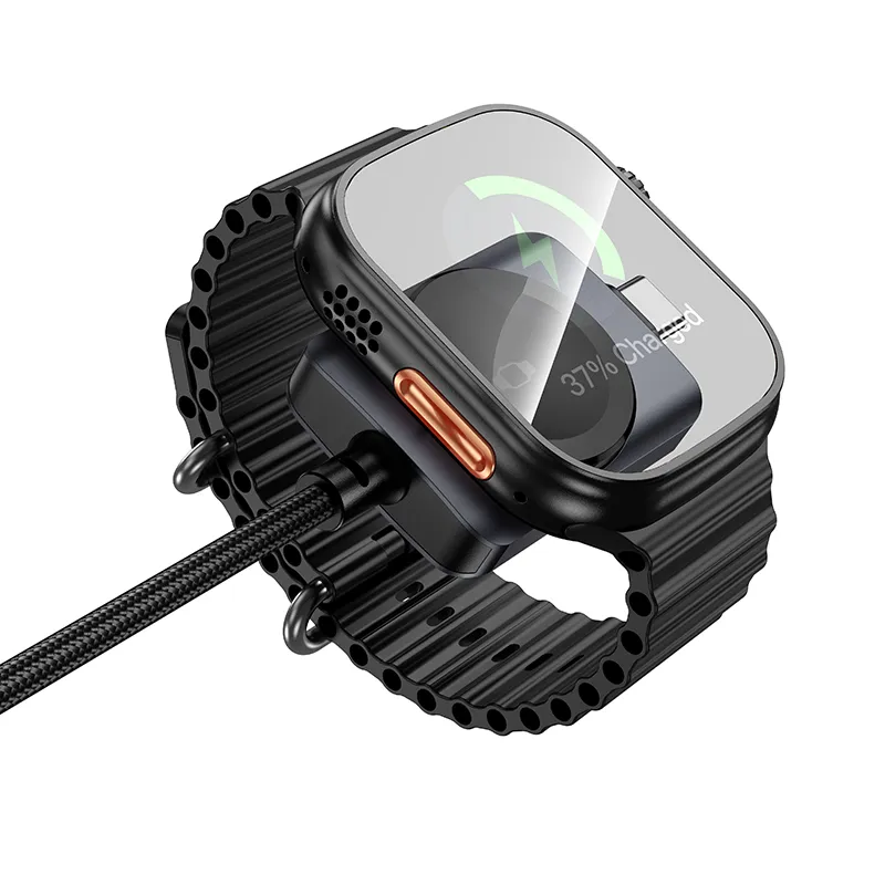 Hoco USB C to USB C cable PD100W with wireless charging passend für Apple Watch 1,2 m CW66 black