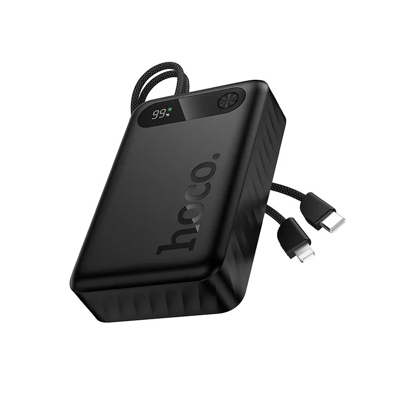 Powerbank Hoco 20000 mAh QC PD 2A 22,5W with built-in cables USB C + Lightning J171A black