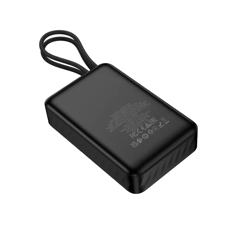Powerbank Hoco 20000 mAh QC PD 2A 22,5W with built-in cables USB C + Lightning J171A black