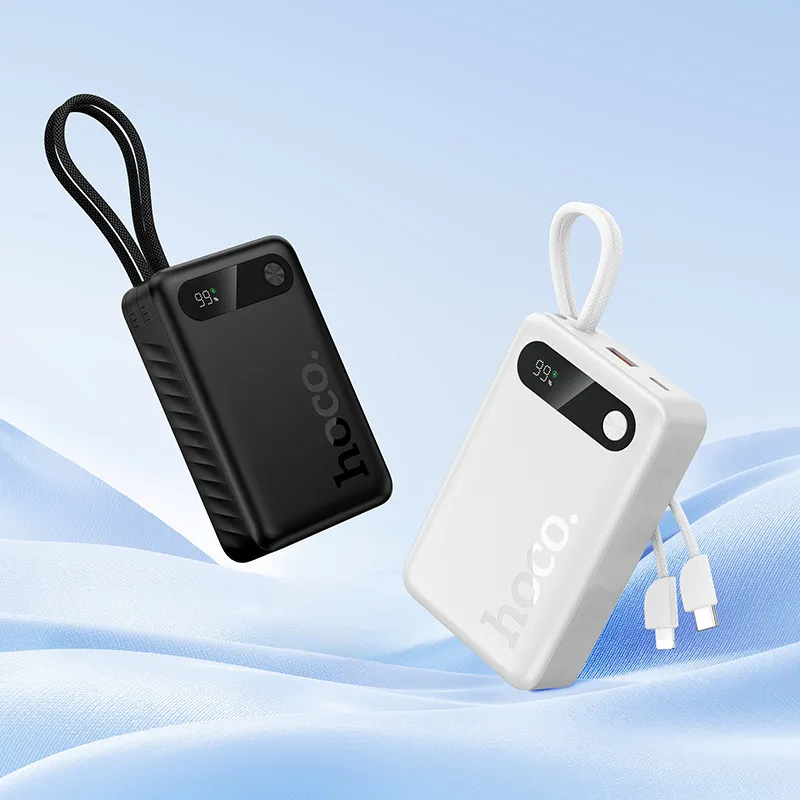 Powerbank Hoco 20000 mAh QC PD 2A 22,5W with built-in cables USB C + Lightning J171A black