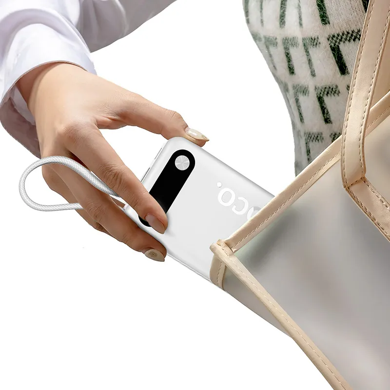Powerbank Hoco 20000 mAh QC PD 2A 22,5W with built-in cables USB C + Lightning J171A white