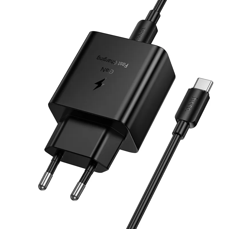 Phone charger Hoco USB C QC PD 45W + cable USB C to USB C N77 black
