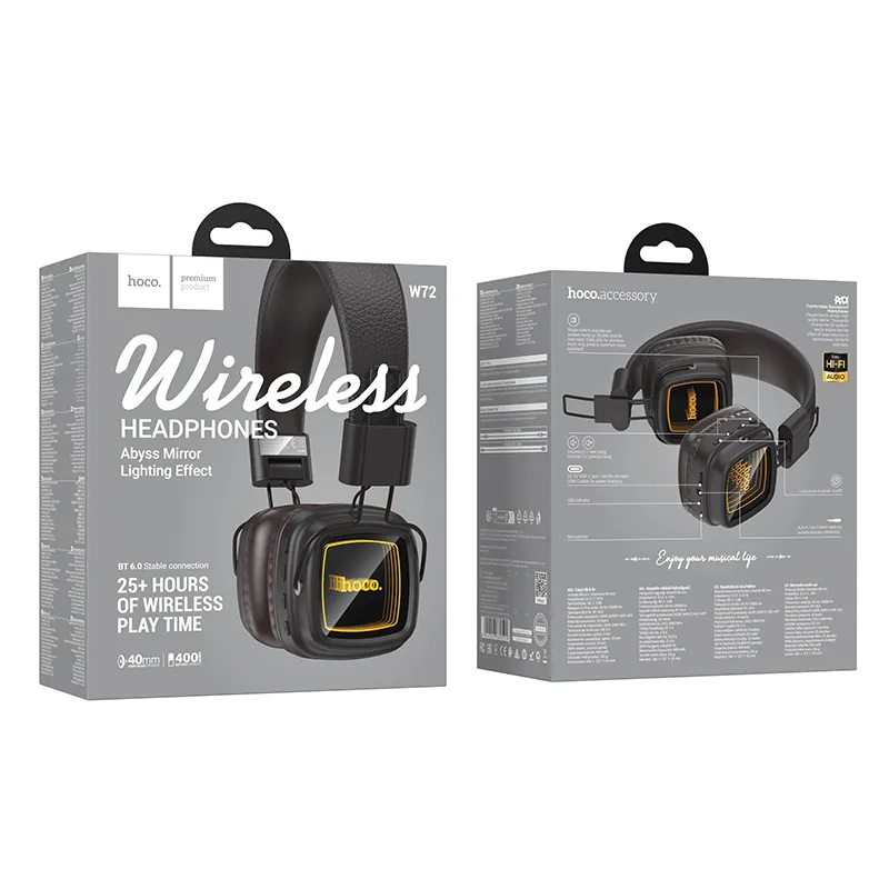 Wireless headphones Hoco W72 brown
