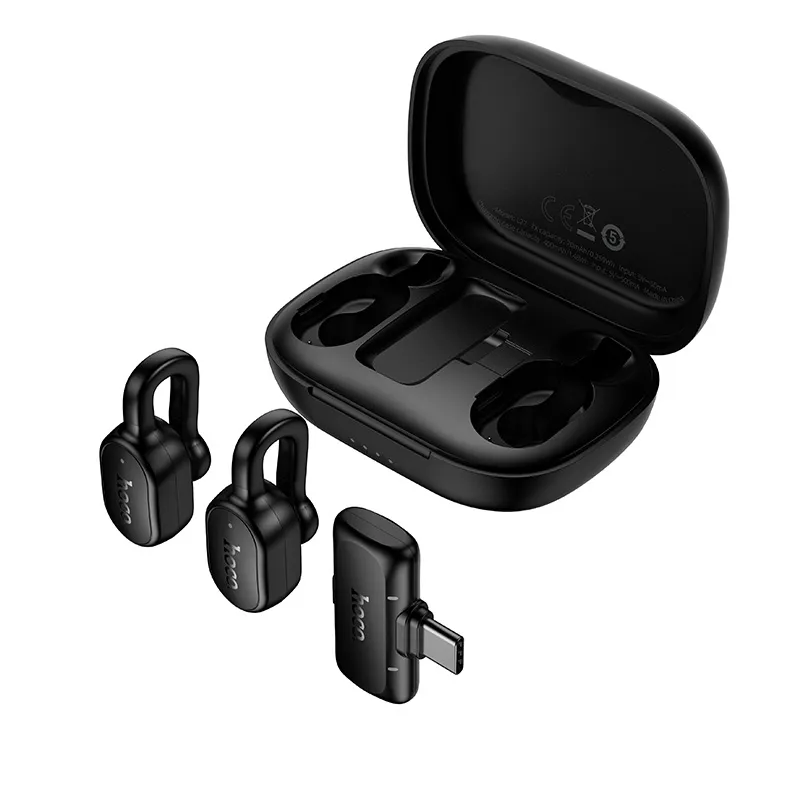 Wireless lavalier microphone USB C Hoco L27 black