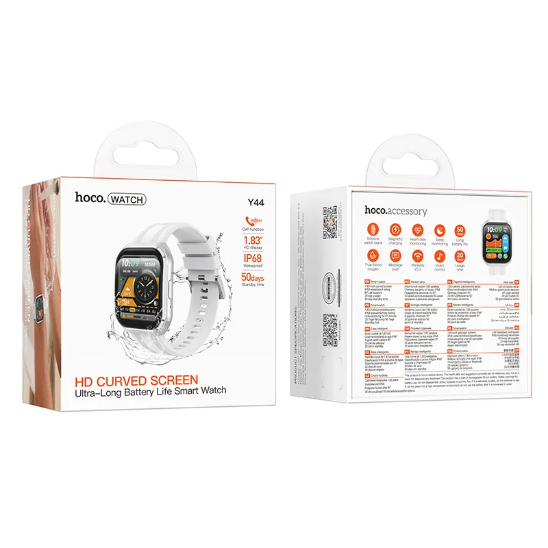 Smartwatch 1,83" IP68 with call function Hoco Y44 silver