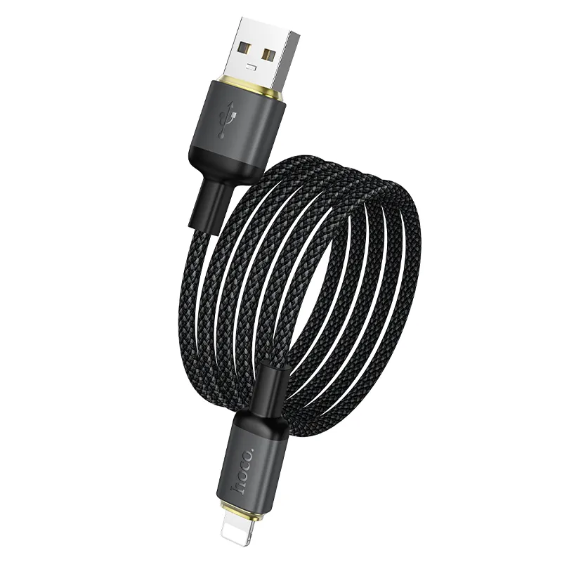 Cable USB A to Lightning Hoco 2,4A 1 m X128 Benefit black